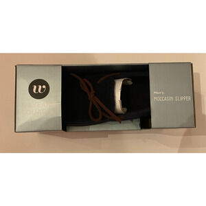 Men’s Moccasin Slippers Size L 9-10 Memory Foam Indoor Shoes New in Box